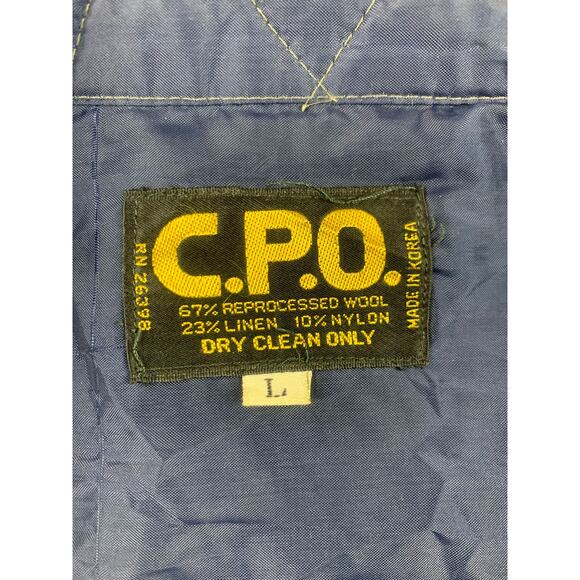 Vintage C.P.O Flannel Heavyweight Men’s Large Korea‎ Made Wool Blend Shaket - Picture 4 of 8